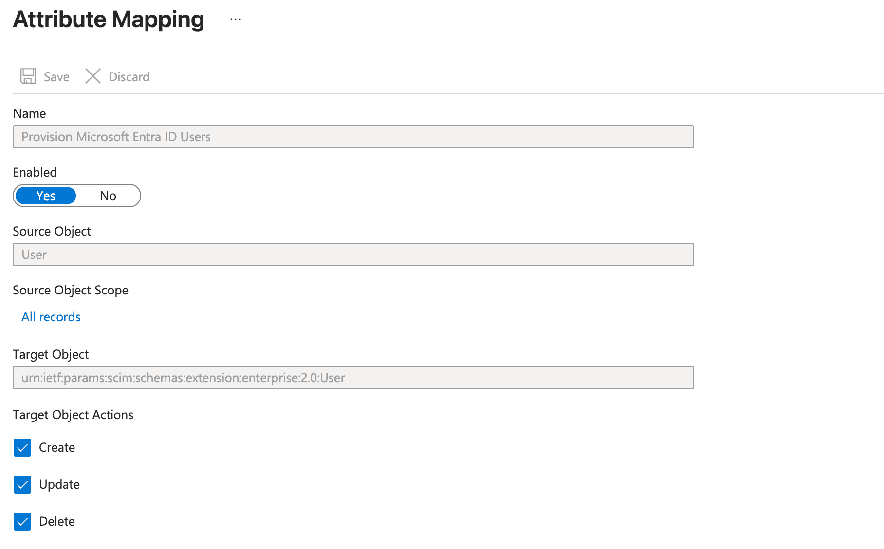 Configure attribute mappings