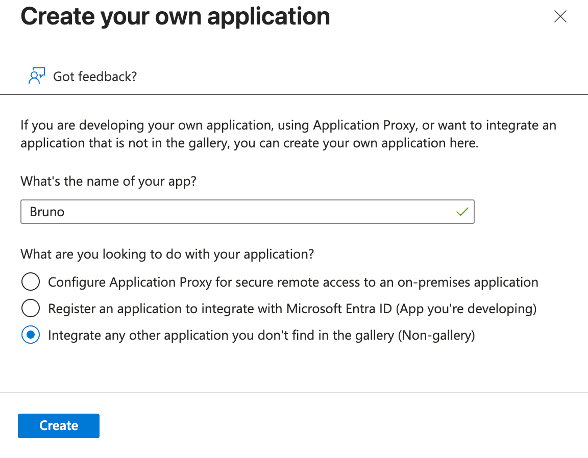 Select SAML as single sign-on method in Entra ID