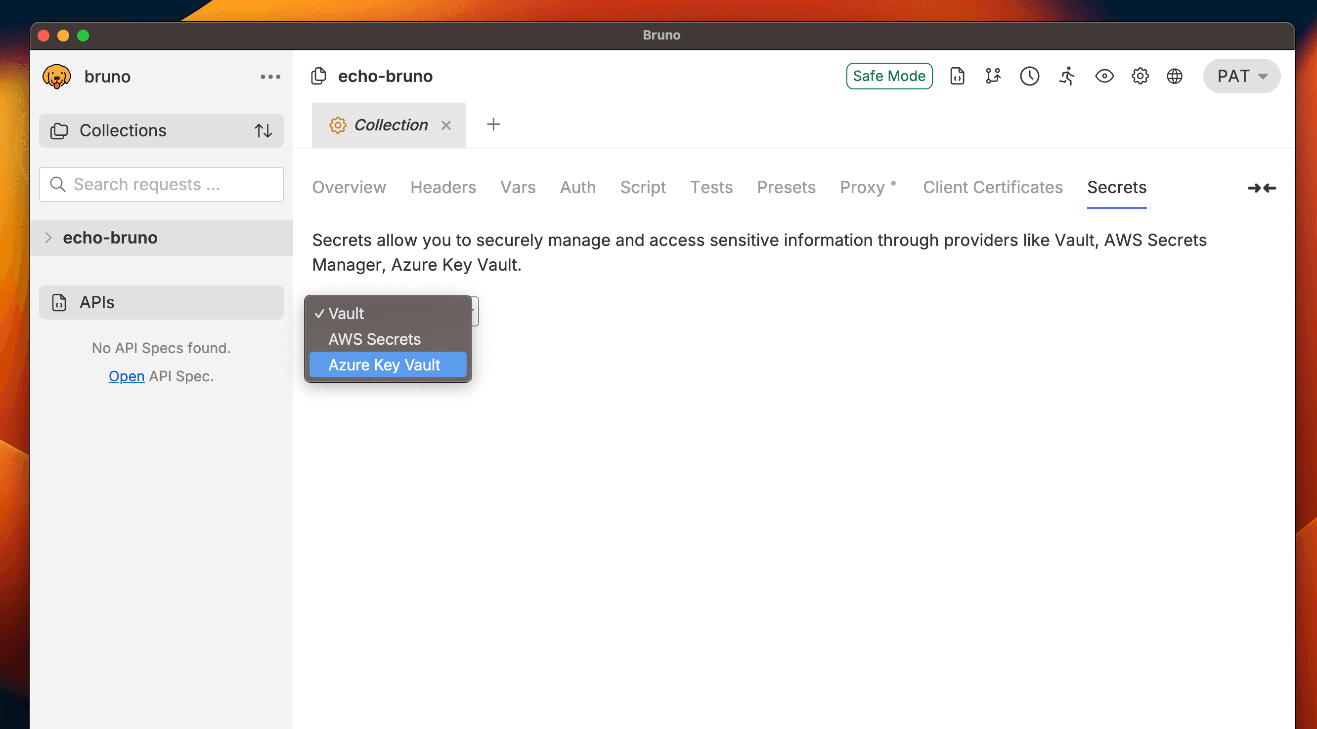 Select Azure Key Vault Provider